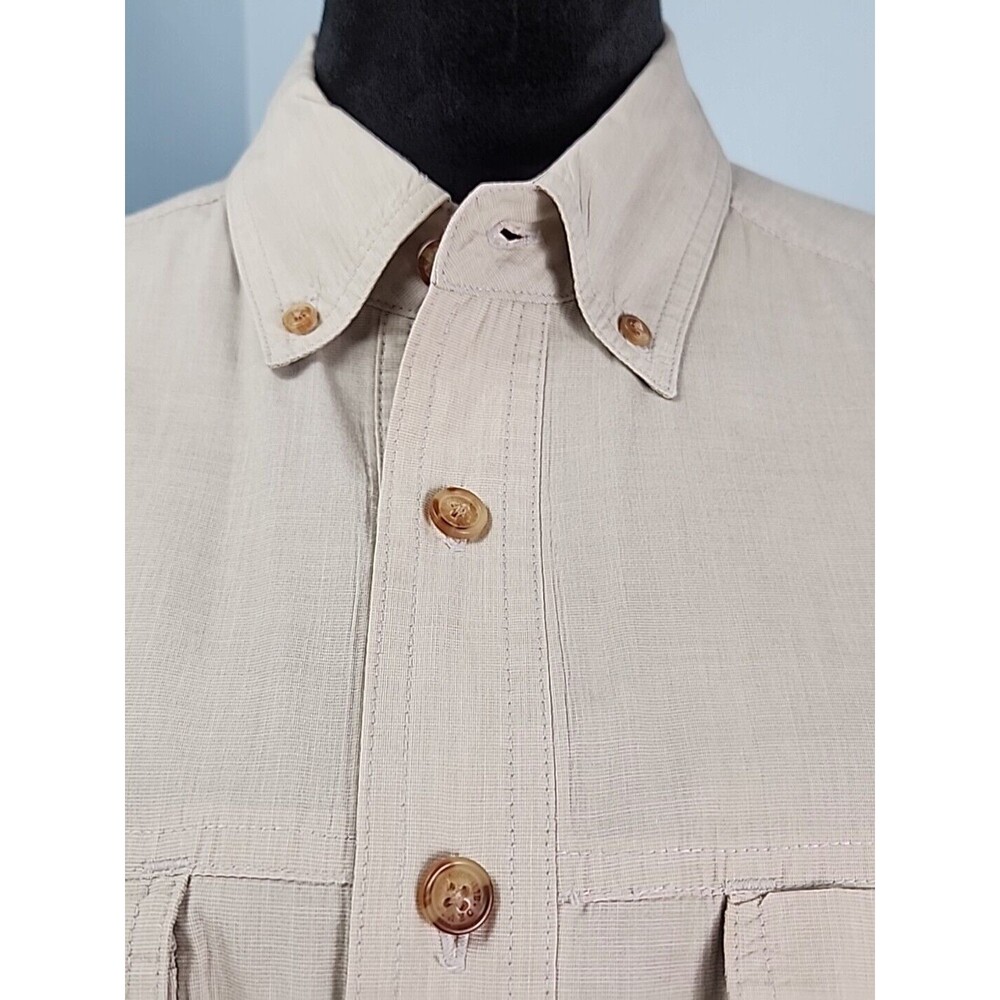 Orvis Mens Medium Long Sleeve Khaki Fishing Shirt Mesh Lined Vented Back - Picture 4 of 16
